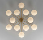 Orion Oval Flush Mount Base Chandelier Ø47.8″ - Black gunmetalBorosilicate Transparent Ribbon GlassBlushlighting