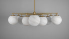 Orion Oval Flush Mount Base Chandelier Ø47.8″ - Black gunmetalBorosilicate Transparent Ribbon GlassBlushlighting