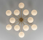 Orion Oval Flush Mount Base Chandelier Ø47.8″ - Black gunmetalBorosilicate Transparent Ribbon GlassBlushlighting
