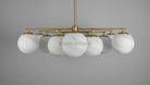 Orion Oval Flush Mount Base Chandelier Ø47.8″ - Lacquered burnished brassSoda Lime Marble Matte GlassBlushlighting