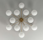 Orion Oval Flush Mount Base Chandelier Ø47.8″ - Black gunmetalBorosilicate Transparent Ribbon GlassBlushlighting