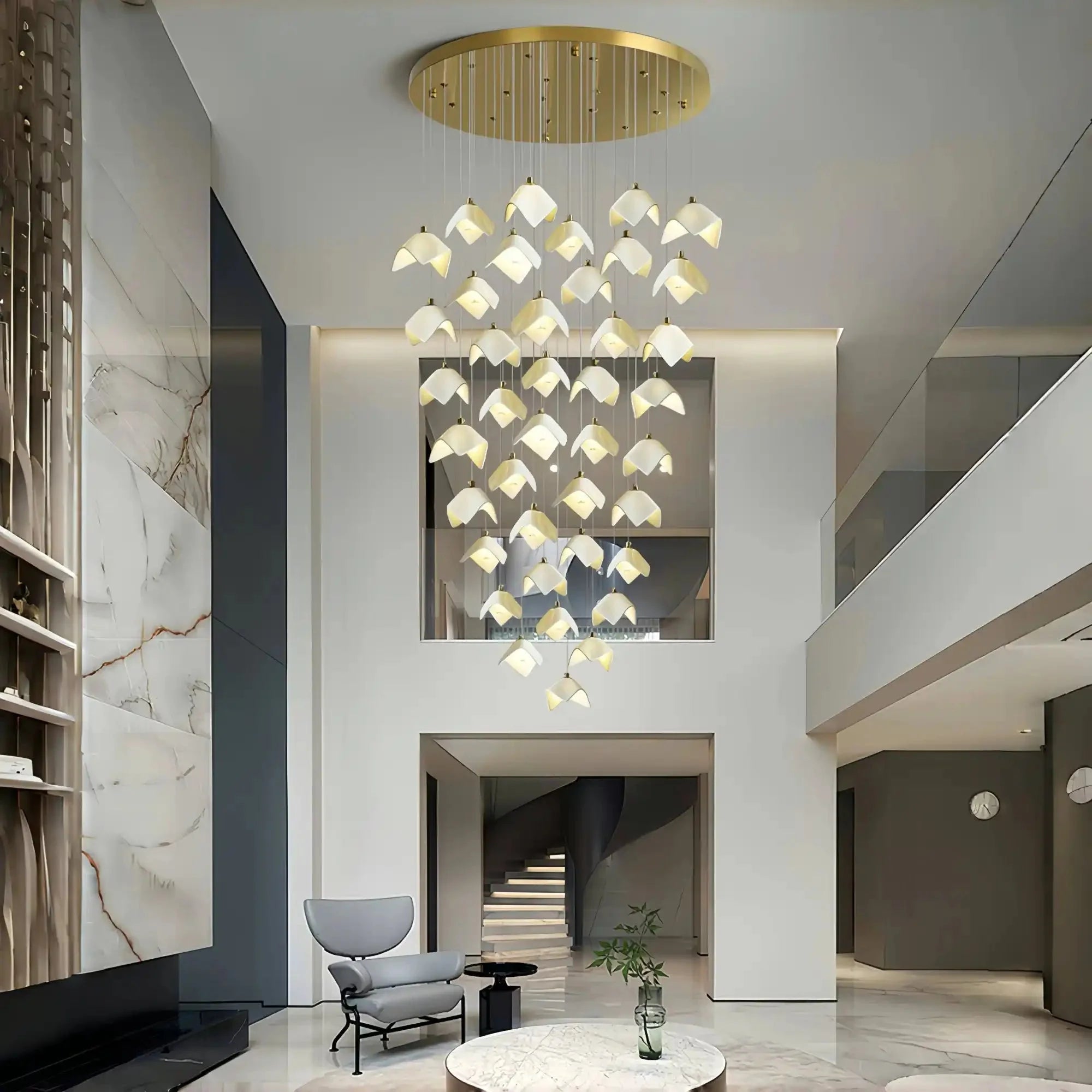 Orlani Bloom Cascade Stairs Chandelier - Blushlighting