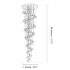 Orlani Bloom Cascade Stairs Chandelier - 64 - lights B Size: ∅ 39.4″ x H 157.4″Blushlighting