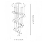 Orlani Bloom Cascade Stairs Chandelier - 64 - lights B Size: ∅ 39.4″ x H 157.4″Blushlighting