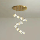 Orlani Bloom Cascade Stairs Chandelier - 10 - light B Size: ∅ 15.7″ x H 59.1″Blushlighting