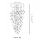 Orlani Bloom Cascade Stairs Chandelier - 64 - lights B Size: ∅ 39.4″ x H 157.4″Blushlighting