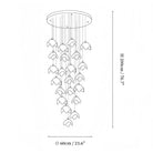 Orlani Bloom Cascade Stairs Chandelier - 64 - lights B Size: ∅ 39.4″ x H 157.4″Blushlighting