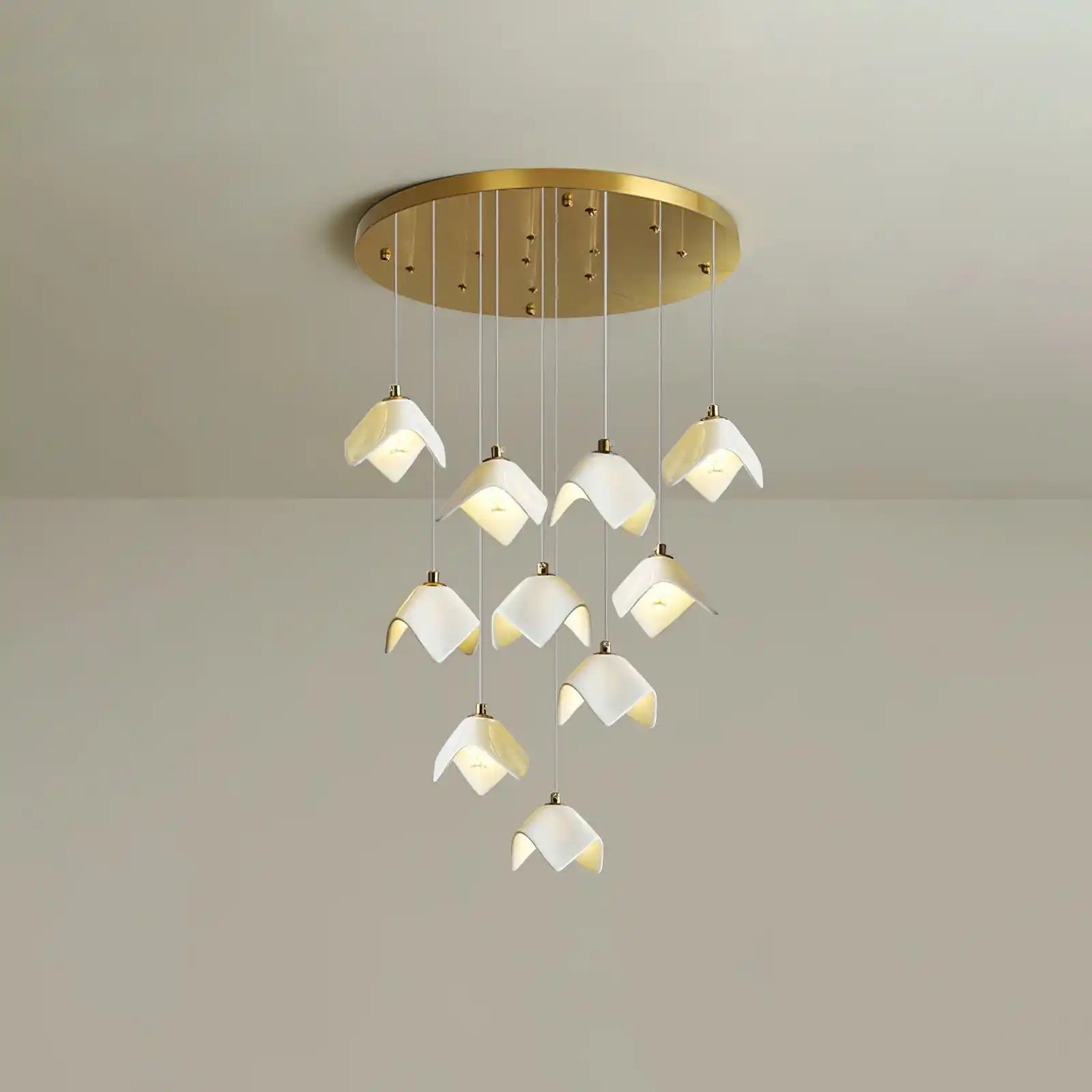 Orlani Bloom Cascade Stairs Chandelier - Blushlighting