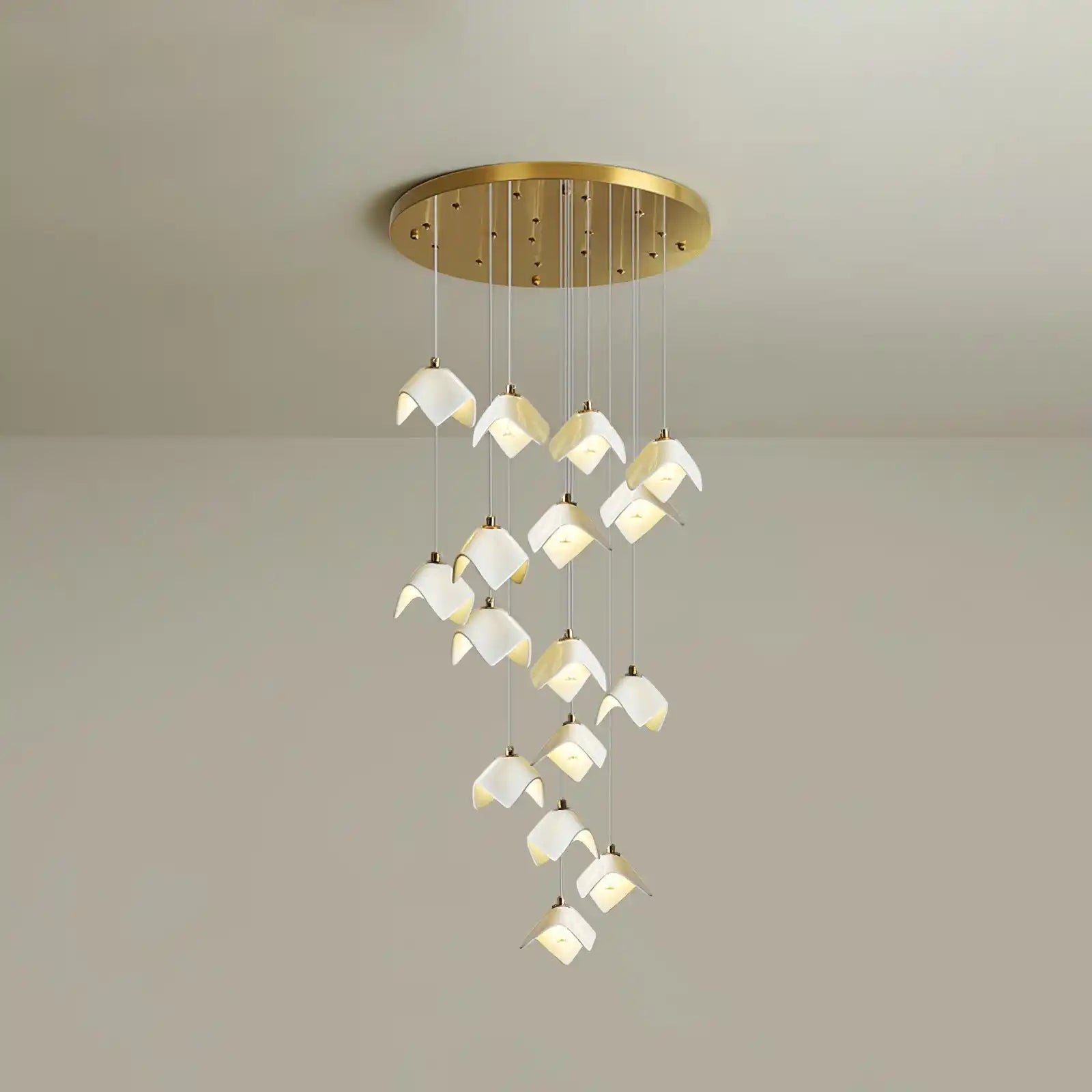 Orlani Bloom Cascade Stairs Chandelier - Blushlighting