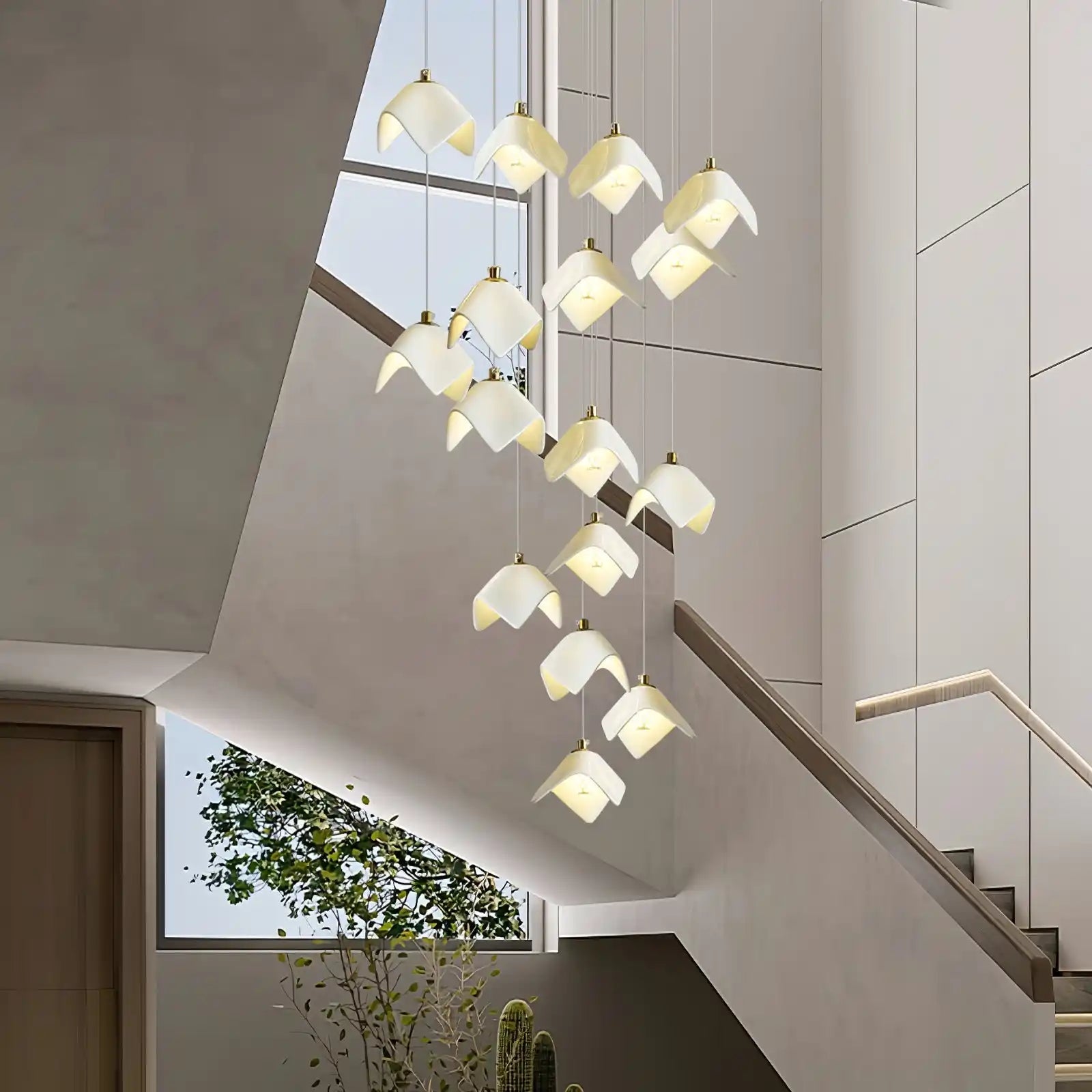 Orlani Bloom Cascade Stairs Chandelier - Blushlighting