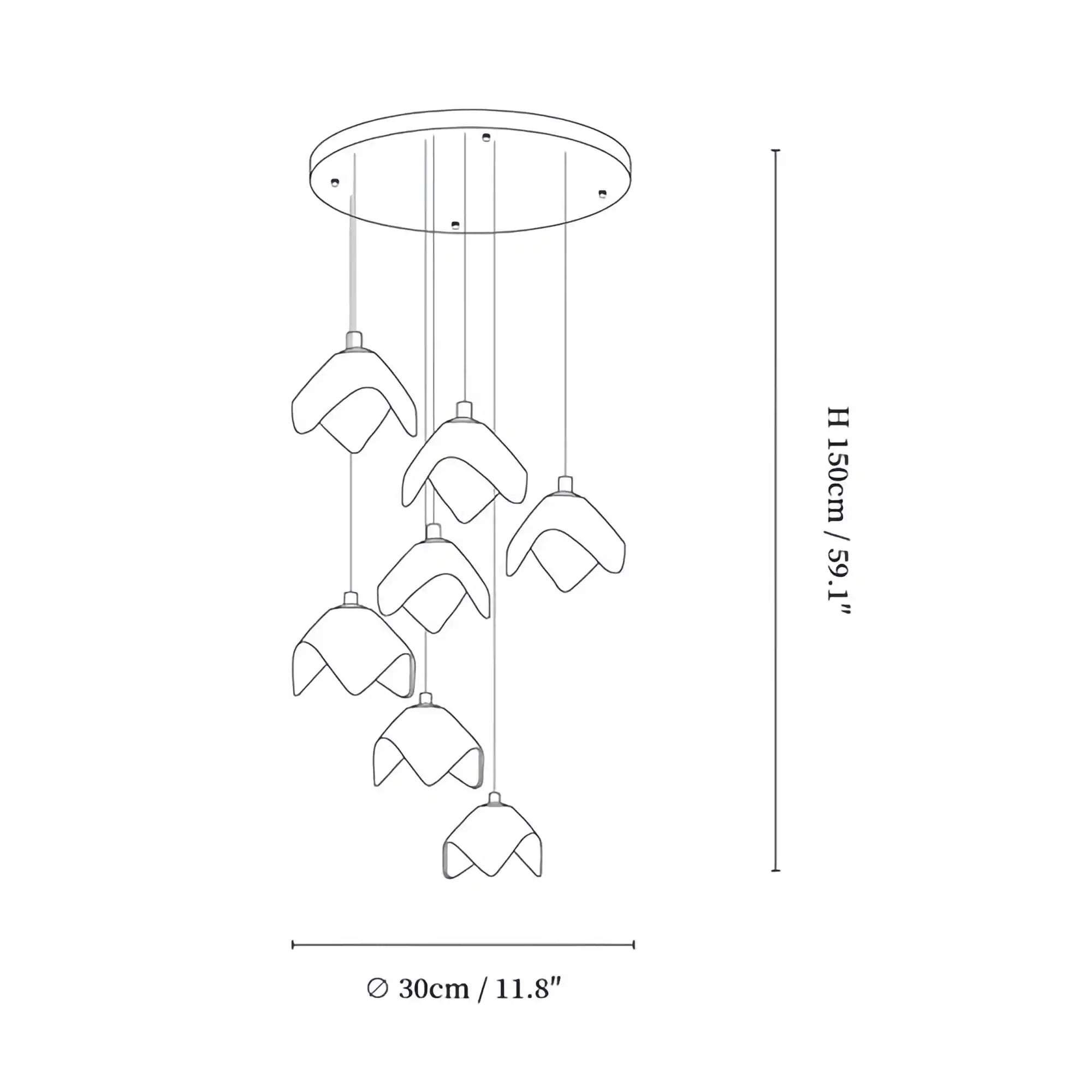 Orlani Bloom Cascade Stairs Chandelier - Blushlighting