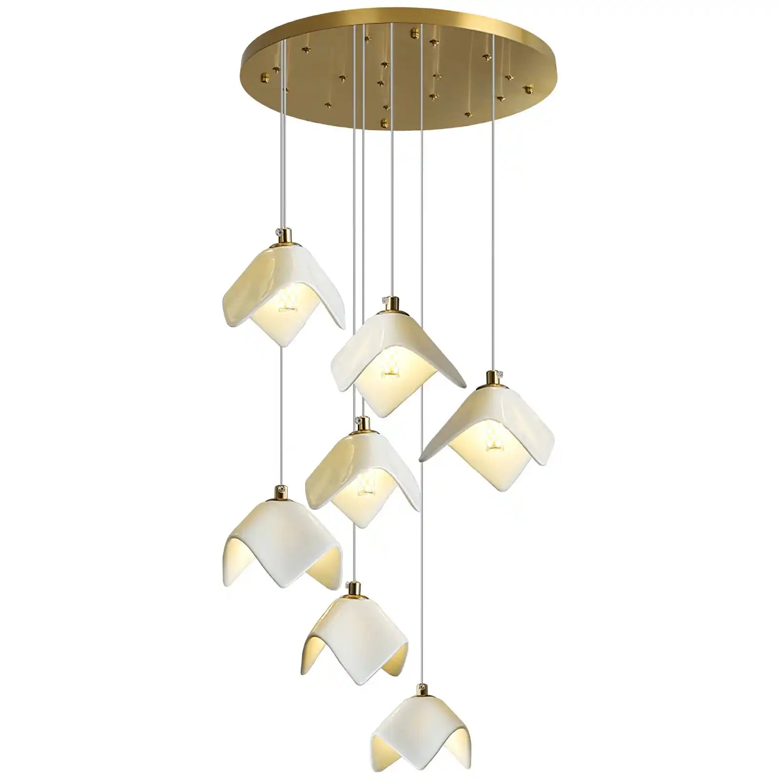 Orlani Bloom Cascade Stairs Chandelier - Blushlighting