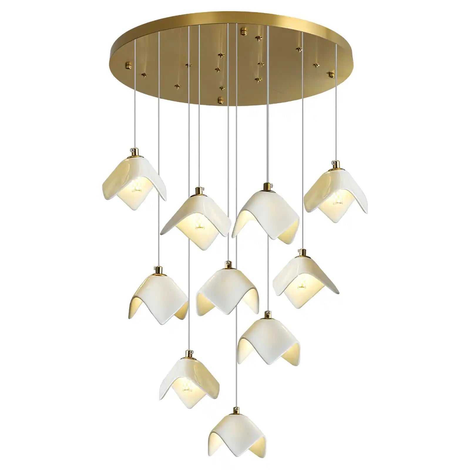 Orlani Bloom Cascade Stairs Chandelier - Blushlighting