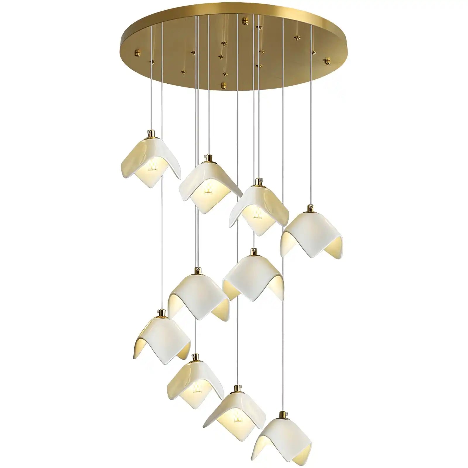 Orlani Bloom Cascade Stairs Chandelier - Blushlighting