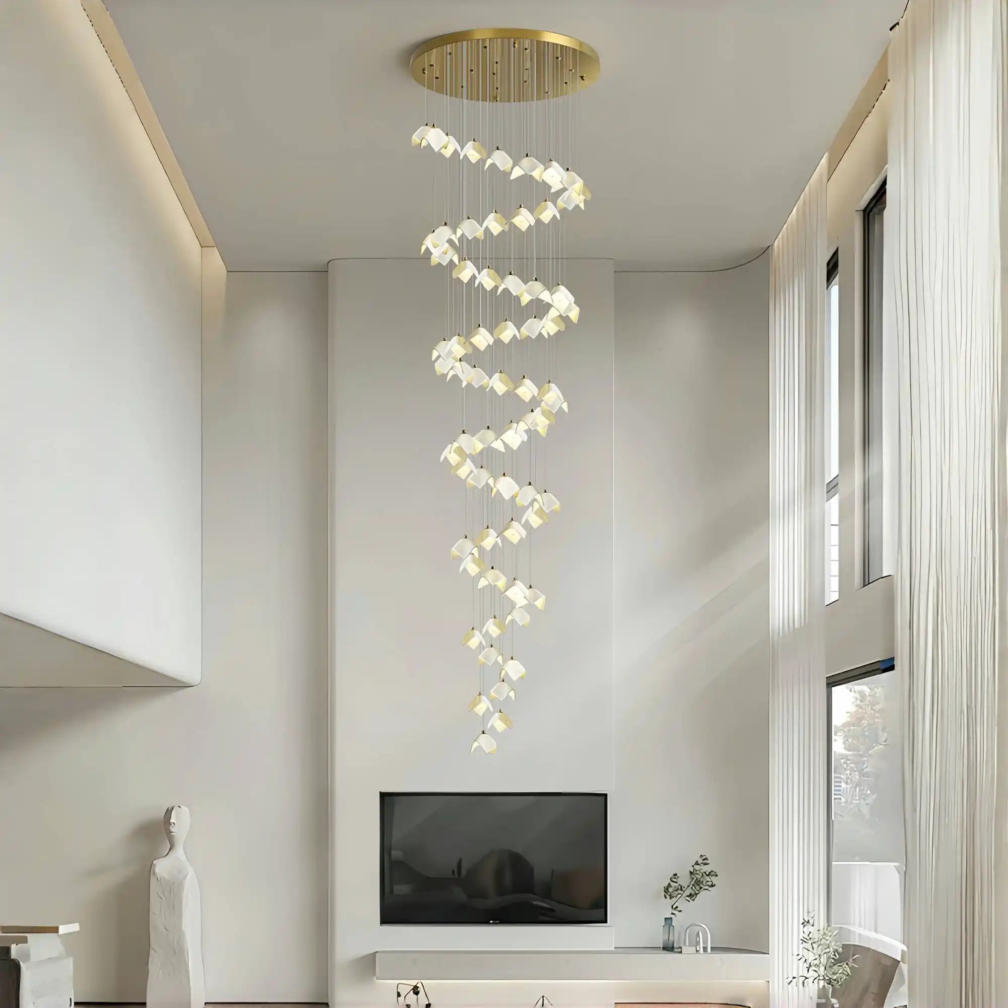 Orlani Bloom Cascade Stairs Chandelier - Blushlighting
