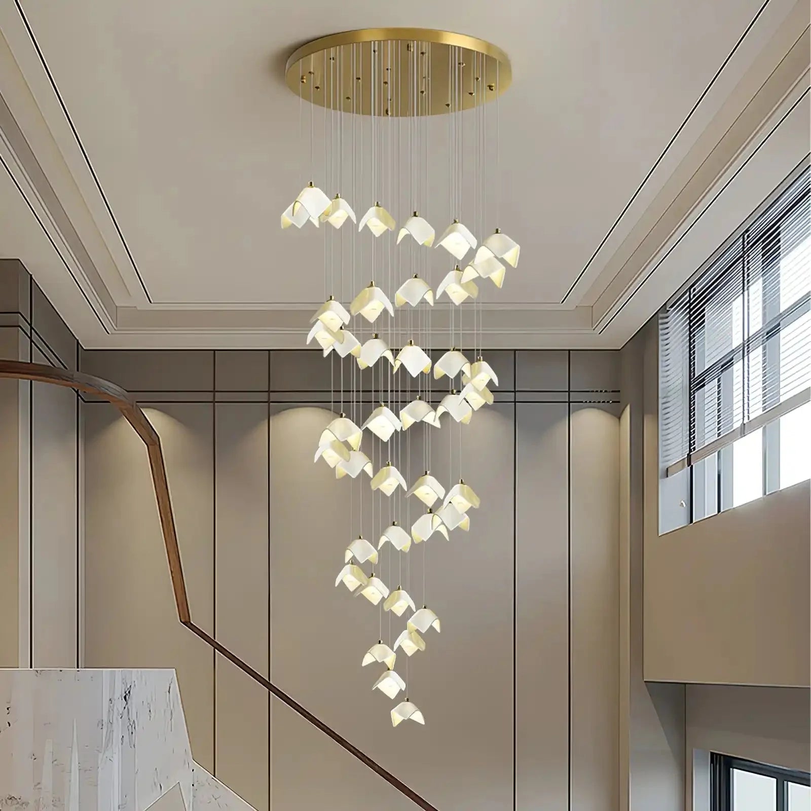 Orlani Bloom Cascade Stairs Chandelier - Blushlighting