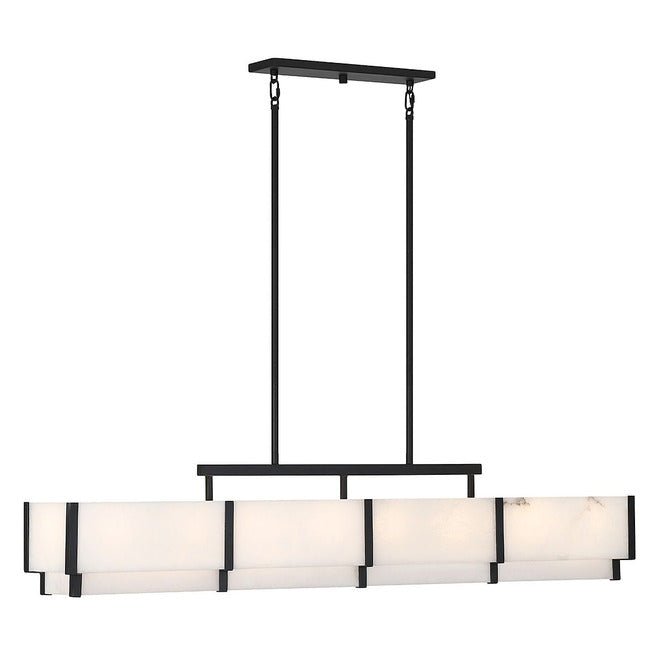 Orleans Linear Alabaster Linear Chandelier - Black Cashmere44.4”Blushlighting