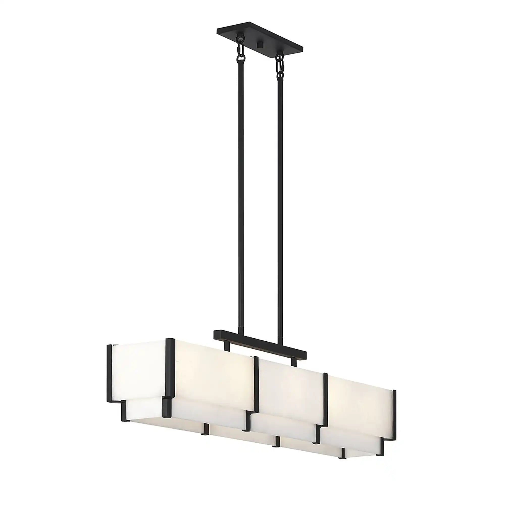 Orleans Linear Alabaster Linear Chandelier - Black Cashmere44.4”Blushlighting