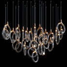 Orvella Crystal Orbit Scatter Chandelier - 46" D × 98" HBlushlighting