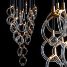 Orvella Crystal Orbit Scatter Chandelier - 46" D × 98" HBlushlighting