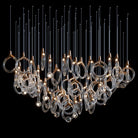 Orvella Crystal Orbit Scatter Chandelier - 54" D × 98" HBlushlighting