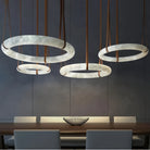Oslo L1P Pendant Alabaster Chandelier, Halo Ring Chandelier With canopy Over Dining Table-Chandelier-39.4" D Single Ring-Blushlighting