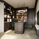 Oslo L1P Pendant Alabaster Chandelier, Halo Ring Chandelier With canopy Over Dining Table-Chandelier-Blushlighting