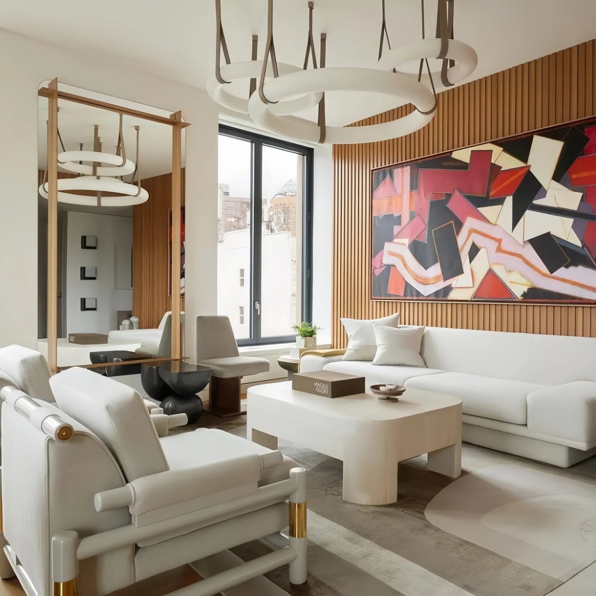 Oslo L1P Pendant Alabaster Chandelier, Halo Ring Chandelier With canopy Over Dining Table-Chandelier-Blushlighting