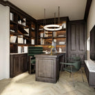 Oslo L1P Pendant Alabaster Chandelier, Halo Ring Chandelier With canopy Over Dining Table-Chandelier-Blushlighting