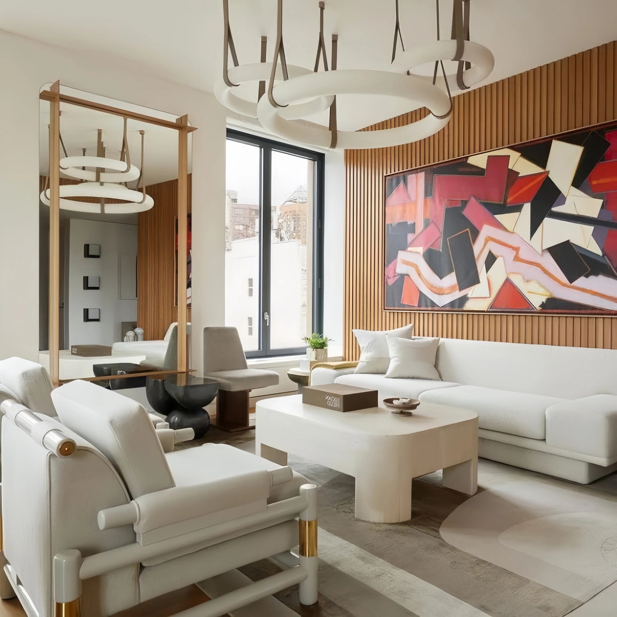 Oslo L1P Pendant Alabaster Chandelier, Halo Ring Chandelier With canopy Over Dining Table-Chandelier-Blushlighting