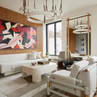 Oslo Pendant Alabaster Chandelier, Halo Ring Chandelier With Leather - 19.7" D Single RingBlushlighting