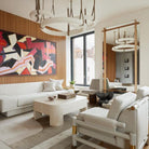 Oslo Pendant Alabaster Chandelier, Halo Ring Chandelier With Leather Chandelier Kevin Studio Inc   