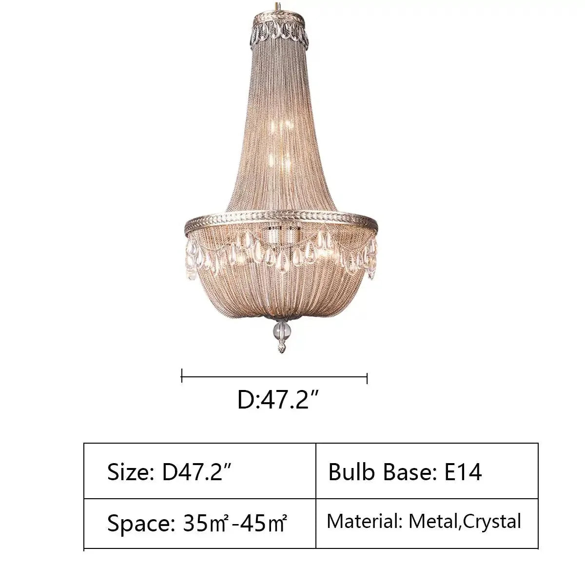 Oversize Modern Metal Art Luxury Crystal Chandelier for Duplex Hall/Staircase/Villa/Foyer - Blushlighting