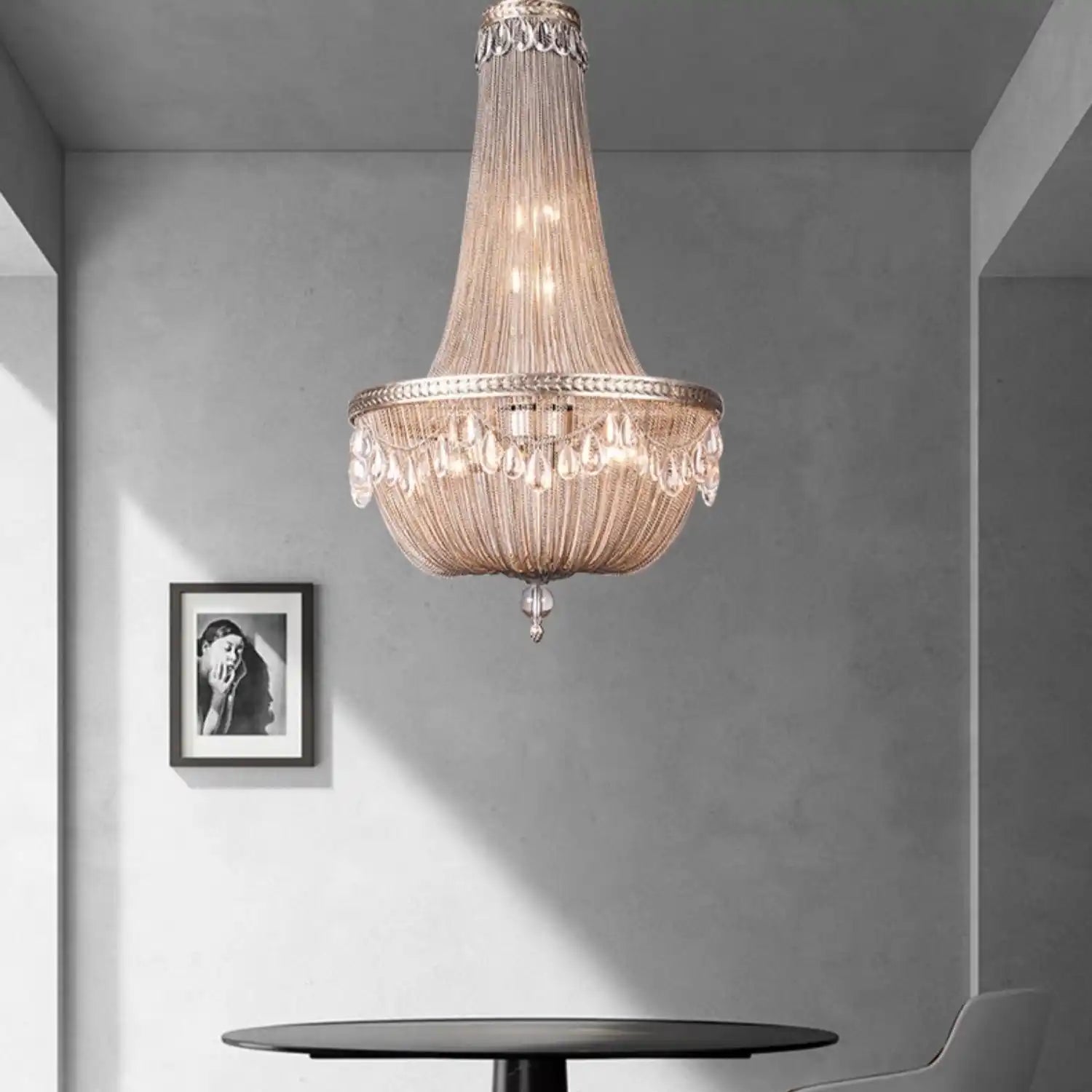 Oversize Modern Metal Art Luxury Crystal Chandelier for Duplex Hall/Staircase/Villa/Foyer - Blushlighting