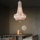 Oversize Modern Metal Art Luxury Crystal Chandelier for Duplex Hall/Staircase/Villa/Foyer - D59.1"ChromeBlushlighting