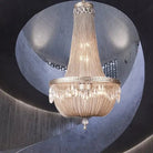 Oversize Modern Metal Art Luxury Crystal Chandelier for Duplex Hall/Staircase/Villa/Foyer - D59.1"ChromeBlushlighting