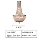 Oversize Modern Metal Art Luxury Crystal Chandelier for Duplex Hall/Staircase/Villa/Foyer - D59.1"ChromeBlushlighting