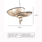 Oversized Art Fashion Spiral Tassel Aluminum Chain Chandelier for Living Room/Foyer - Black NickelD23.6"*H17.7"Warm LightBlushlighting
