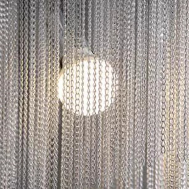 Oversized Art Fashion Spiral Tassel Aluminum Chain Chandelier for Living Room/Foyer - Black NickelD23.6"*H17.7"Warm LightBlushlighting