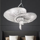Oversized Art Fashion Spiral Tassel Aluminum Chain Chandelier for Living Room/Foyer - Black NickelD23.6"*H17.7"Warm LightBlushlighting