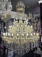 Oversized Luxury Traditional Gold/Chrome Candle Branch Crystal Chandelier for 2-story/Duplex Buildings-Chandeliers-Blushlighting