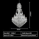 Oversized Luxury Traditional Gold/Chrome Candle Branch Crystal Chandelier for 2-story/Duplex Buildings-Chandeliers-Blushlighting