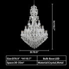 Oversized Luxury Traditional Gold/Chrome Candle Branch Crystal Chandelier for 2-story/Duplex Buildings-Chandeliers-Blushlighting