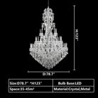 Oversized Luxury Traditional Gold/Chrome Candle Branch Crystal Chandelier for 2-story/Duplex Buildings-Chandeliers-Blushlighting