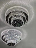 Oversized Modern Creative Flush Mount Round Multi-layers Crystal Pendant Chandelier for Living/Dining Room/Hallway-Blushlighting-Blushlighting