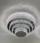 Oversized Modern Creative Flush Mount Round Multi-layers Crystal Pendant Chandelier for Living/Dining Room/Hallway-Blushlighting-Blushlighting
