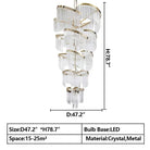 Oversized Modern Designer Creative Multi - tiered Luxury Spiral Crystal Chandelier For High - ceiling Foyer/Entryway/Hallway - D31.5"*H70.9"Blushlighting