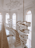 Oversized Modern Designer Creative Multi - tiered Luxury Spiral Crystal Chandelier For High - ceiling Foyer/Entryway/Hallway - D31.5"*H70.9"Blushlighting