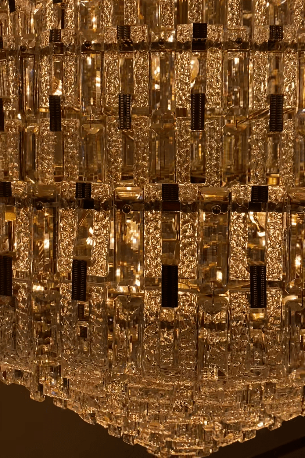 Oversized Multi - layers Honeycomb Luxury Crystal Chandelier in Gold Finish for Big Hallway/Foyer/Entryway - D31.5"*H47.2"/34 Lights/50.5kgWarm LightBlushlighting
