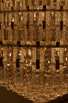 Oversized Multi - layers Honeycomb Luxury Crystal Chandelier in Gold Finish for Big Hallway/Foyer/Entryway - D31.5"*H47.2"/34 Lights/50.5kgWarm LightBlushlighting
